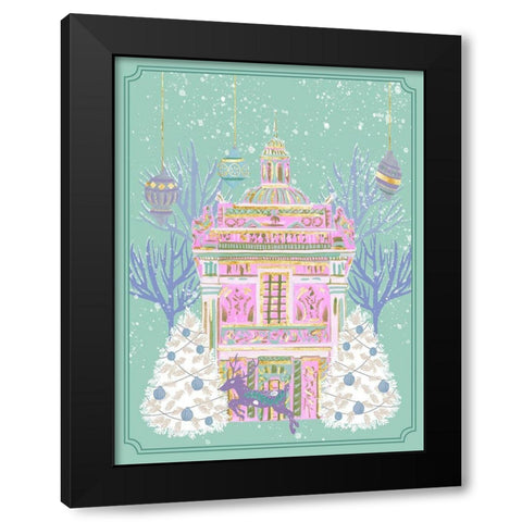 Winter Holidays II Black Modern Wood Framed Art Print with Double Matting by Wang, Melissa