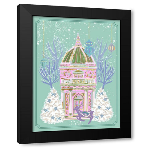 Winter Holidays IV Black Modern Wood Framed Art Print with Double Matting by Wang, Melissa