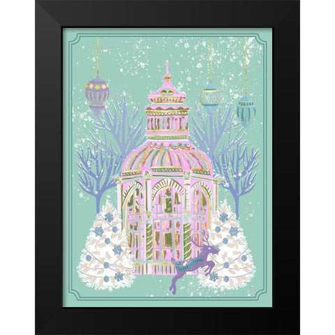 Winter Holidays V Black Modern Wood Framed Art Print by Wang, Melissa