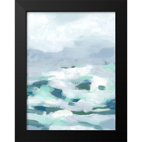 Seafoam Surf I Black Modern Wood Framed Art Print by Vess, June Erica