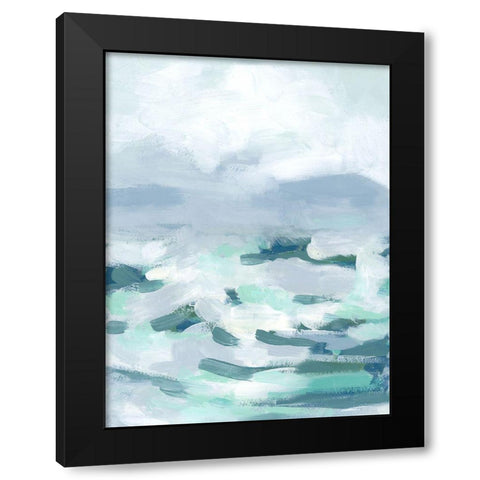 Seafoam Surf II Black Modern Wood Framed Art Print with Double Matting by Vess, June Erica