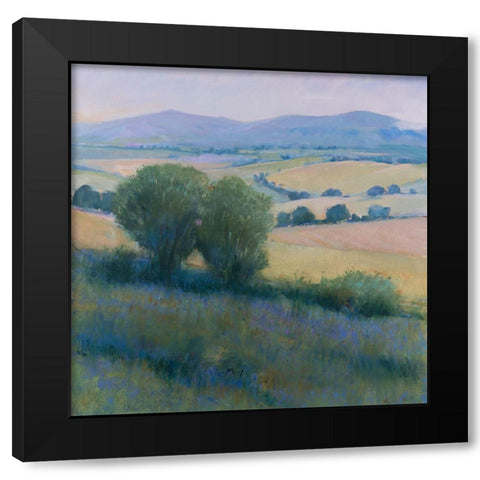 Lavender Hillside I Black Modern Wood Framed Art Print with Double Matting by OToole, Tim