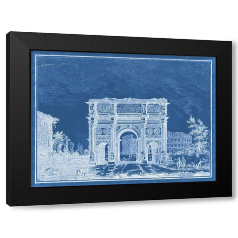 Indigo Antiquities I Black Modern Wood Framed Art Print with Double Matting by Vision Studio