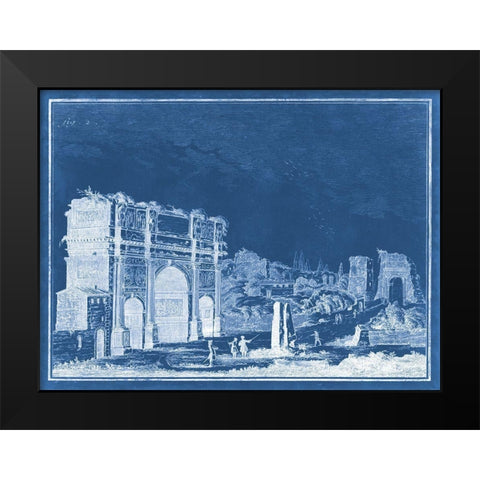 Indigo Antiquities II Black Modern Wood Framed Art Print by Vision Studio