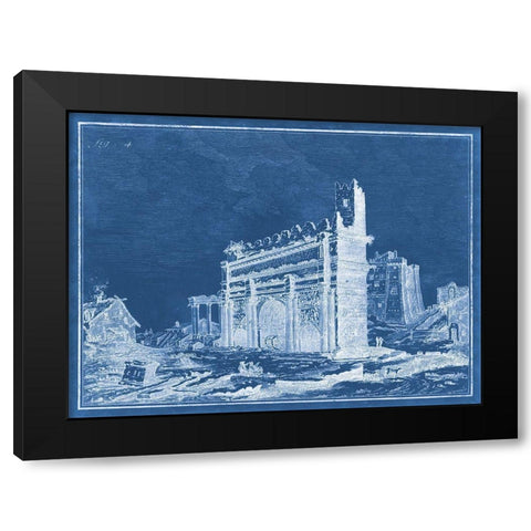 Indigo Antiquities IV Black Modern Wood Framed Art Print with Double Matting by Vision Studio