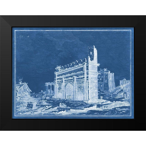 Indigo Antiquities IV Black Modern Wood Framed Art Print by Vision Studio