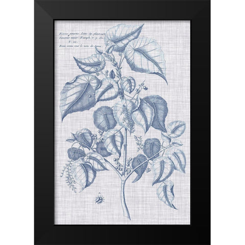 Navy And Linen Botanical VI Black Modern Wood Framed Art Print by Vision Studio