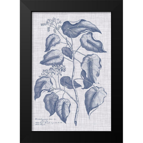 Navy And Linen Botanical VIII Black Modern Wood Framed Art Print by Vision Studio