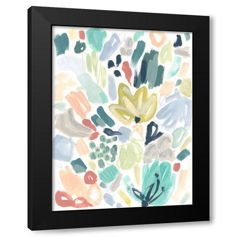 Garden Terrazzo II Black Modern Wood Framed Art Print by Vess, June Erica