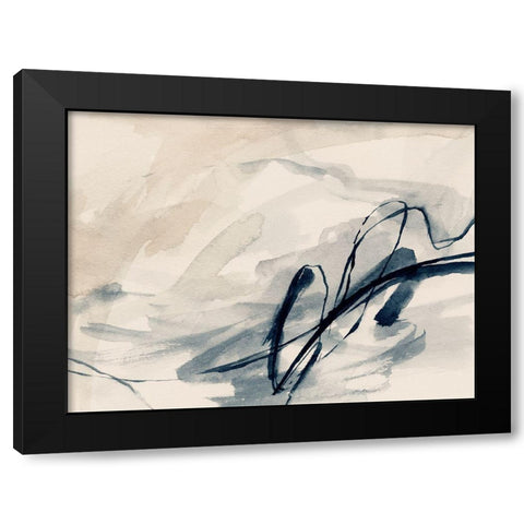 Intuitive Indigo Markings II Black Modern Wood Framed Art Print with Double Matting by Barnes, Victoria