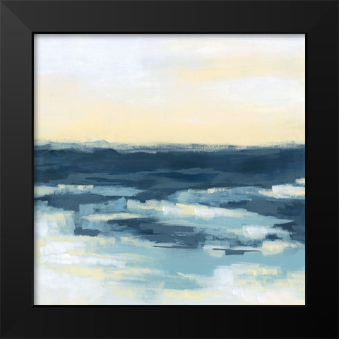 Golden Surf I Black Modern Wood Framed Art Print by Vess, June Erica