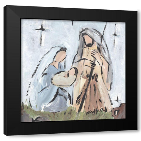 Starry Nativity I Black Modern Wood Framed Art Print by Warren, Annie