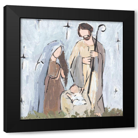 Starry Nativity II Black Modern Wood Framed Art Print with Double Matting by Warren, Annie