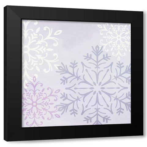 Pastel Snowflakes I Black Modern Wood Framed Art Print with Double Matting by Barnes, Victoria