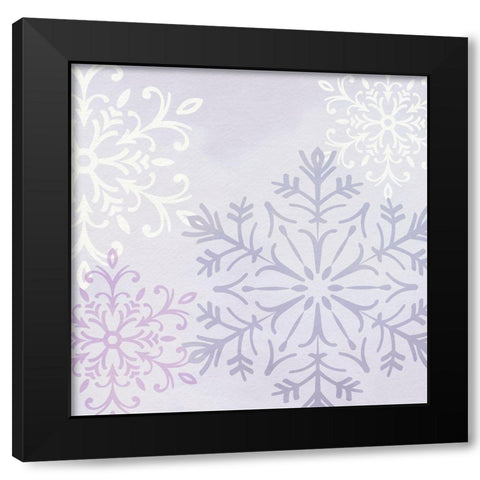 Pastel Snowflakes I Black Modern Wood Framed Art Print by Barnes, Victoria