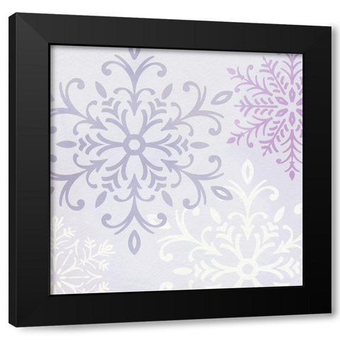 Pastel Snowflakes II Black Modern Wood Framed Art Print with Double Matting by Barnes, Victoria