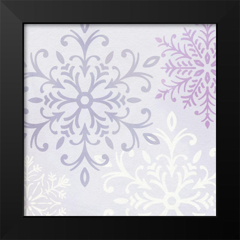 Pastel Snowflakes II Black Modern Wood Framed Art Print by Barnes, Victoria