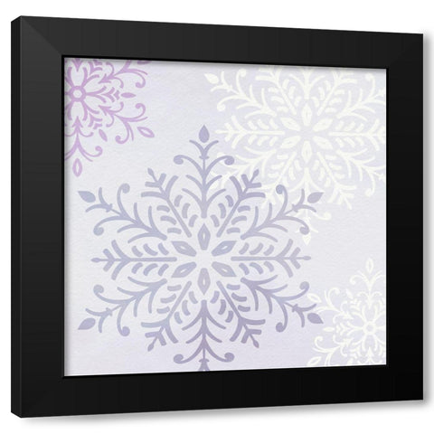 Pastel Snowflakes III Black Modern Wood Framed Art Print with Double Matting by Barnes, Victoria