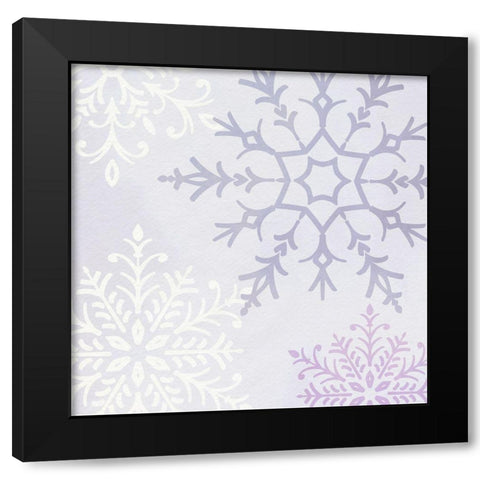 Pastel Snowflakes IV Black Modern Wood Framed Art Print by Barnes, Victoria