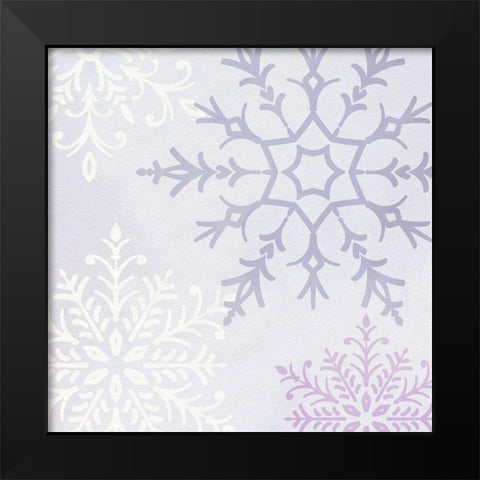 Pastel Snowflakes IV Black Modern Wood Framed Art Print by Barnes, Victoria