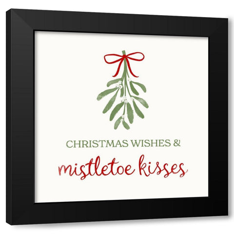 Mistletoe Wishes II Black Modern Wood Framed Art Print with Double Matting by Barnes, Victoria