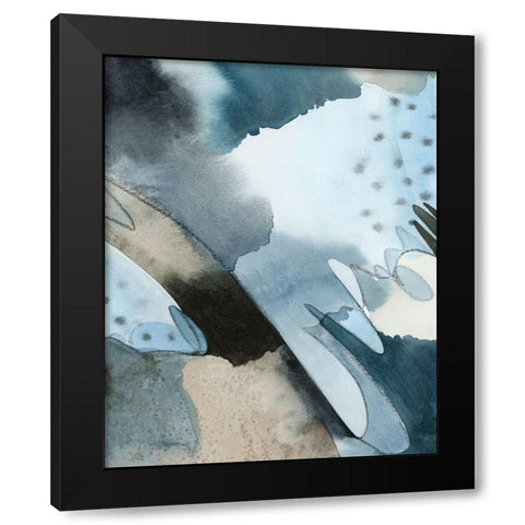 Layered Cascade I Black Modern Wood Framed Art Print with Double Matting by Popp, Grace