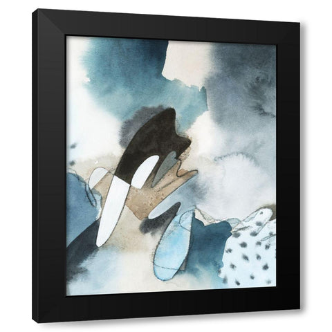 Layered Cascade II Black Modern Wood Framed Art Print with Double Matting by Popp, Grace