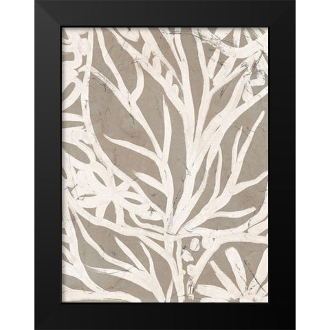 Mudcloth Foliage II Black Modern Wood Framed Art Print by Vess, June Erica