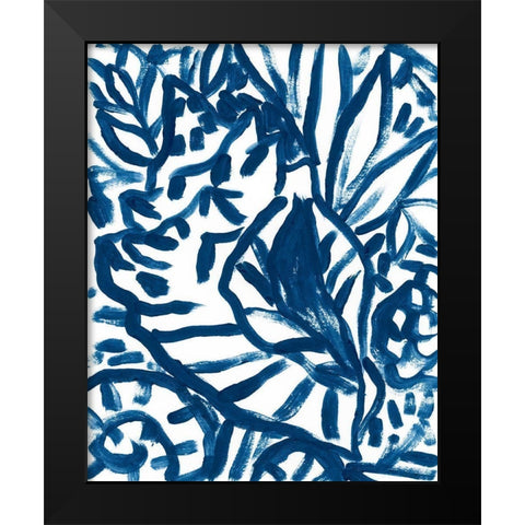 Brushy Beach Batik I Black Modern Wood Framed Art Print by Vess, June Erica