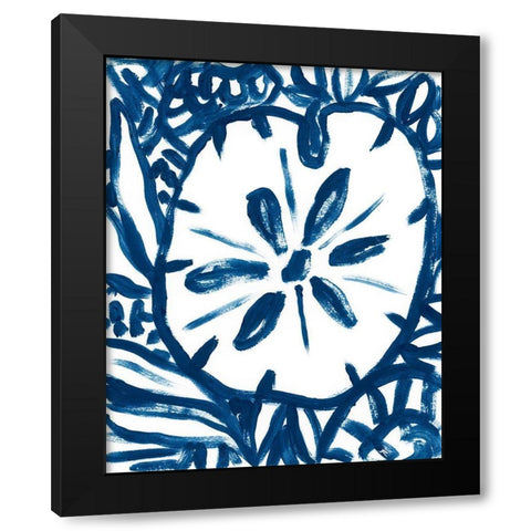 Brushy Beach Batik II Black Modern Wood Framed Art Print by Vess, June Erica