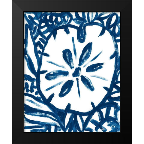 Brushy Beach Batik II Black Modern Wood Framed Art Print by Vess, June Erica