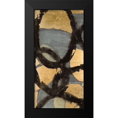 Gilded Links I Black Modern Wood Framed Art Print by Goldberger, Jennifer
