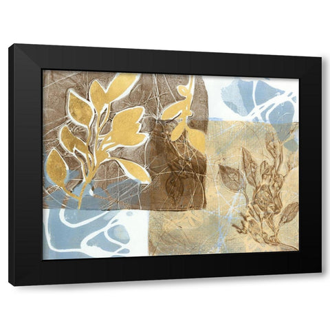 Embellished Leaf Inclusion I Black Modern Wood Framed Art Print with Double Matting by Goldberger, Jennifer