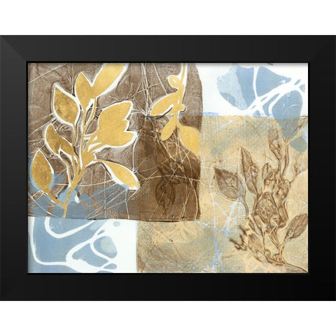 Embellished Leaf Inclusion I Black Modern Wood Framed Art Print by Goldberger, Jennifer