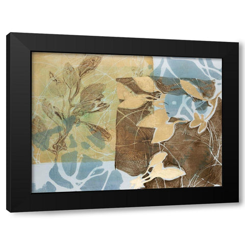 Embellished Leaf Inclusion II Black Modern Wood Framed Art Print with Double Matting by Goldberger, Jennifer