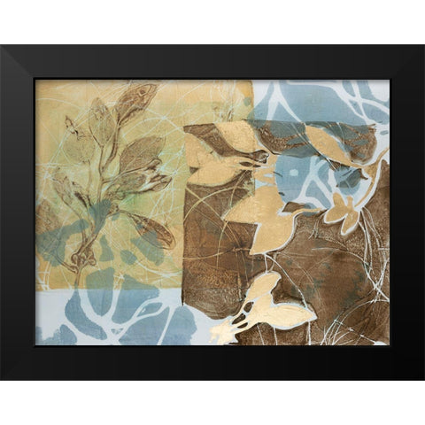 Embellished Leaf Inclusion II Black Modern Wood Framed Art Print by Goldberger, Jennifer