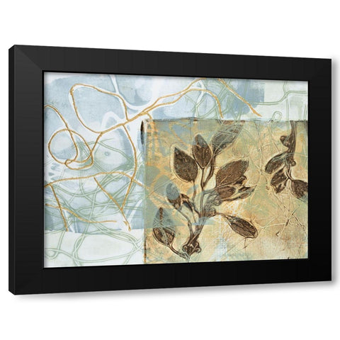 Embellished Leaf Inclusion VI Black Modern Wood Framed Art Print with Double Matting by Goldberger, Jennifer