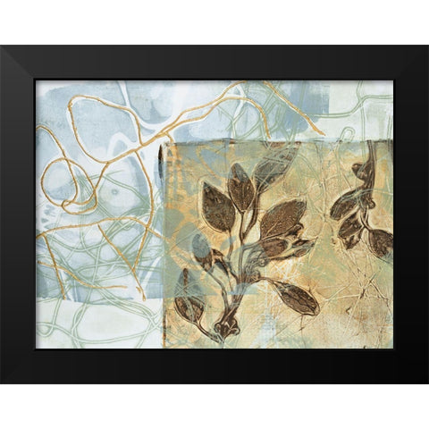 Embellished Leaf Inclusion VI Black Modern Wood Framed Art Print by Goldberger, Jennifer