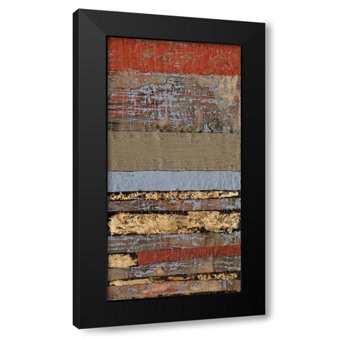 Embellished Wax Textures II Black Modern Wood Framed Art Print with Double Matting by Goldberger, Jennifer