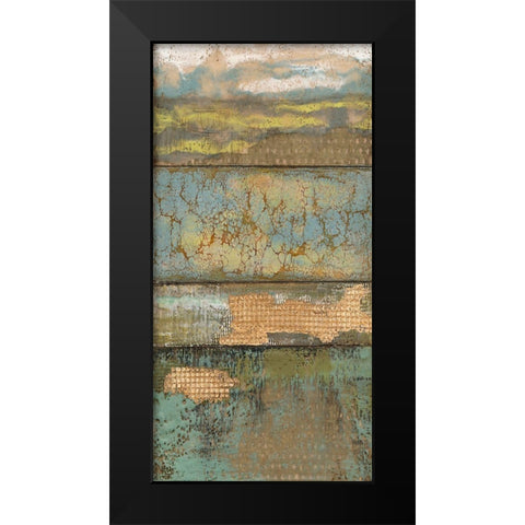 Embellished Segmented Textures I Black Modern Wood Framed Art Print by Goldberger, Jennifer