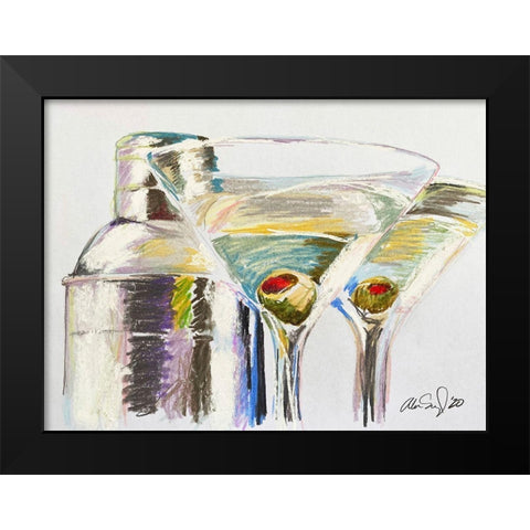 Cheers II Black Modern Wood Framed Art Print by Segal, Alan