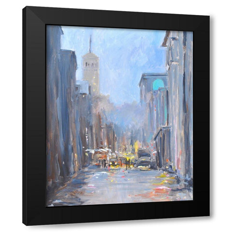 City View Black Modern Wood Framed Art Print with Double Matting by Stevens, Allayn