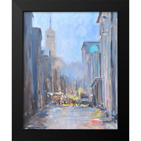 City View Black Modern Wood Framed Art Print by Stevens, Allayn
