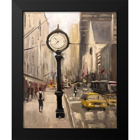City Time Black Modern Wood Framed Art Print by Stevens, Allayn