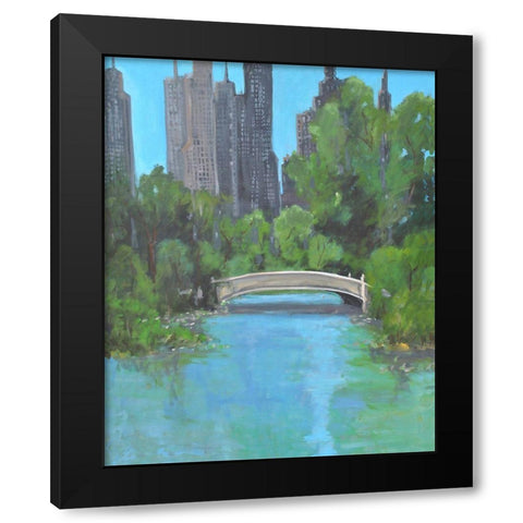 City Park Black Modern Wood Framed Art Print by Stevens, Allayn