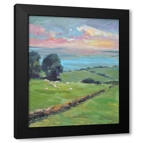 Fields of Green Black Modern Wood Framed Art Print by Stevens, Allayn
