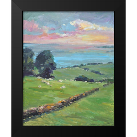Fields of Green Black Modern Wood Framed Art Print by Stevens, Allayn