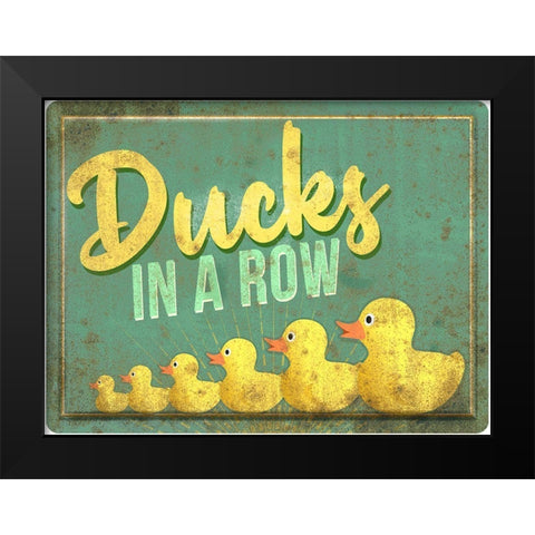 Ducks in a Row Black Modern Wood Framed Art Print by North 40