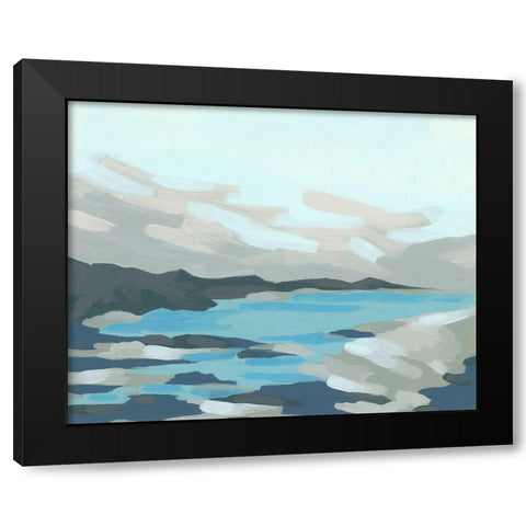 Cloudy Inlet II Black Modern Wood Framed Art Print by Vess, June Erica
