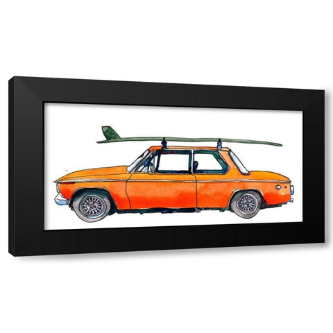 Surf Car Black Modern Wood Framed Art Print with Double Matting by McCreery, Paul